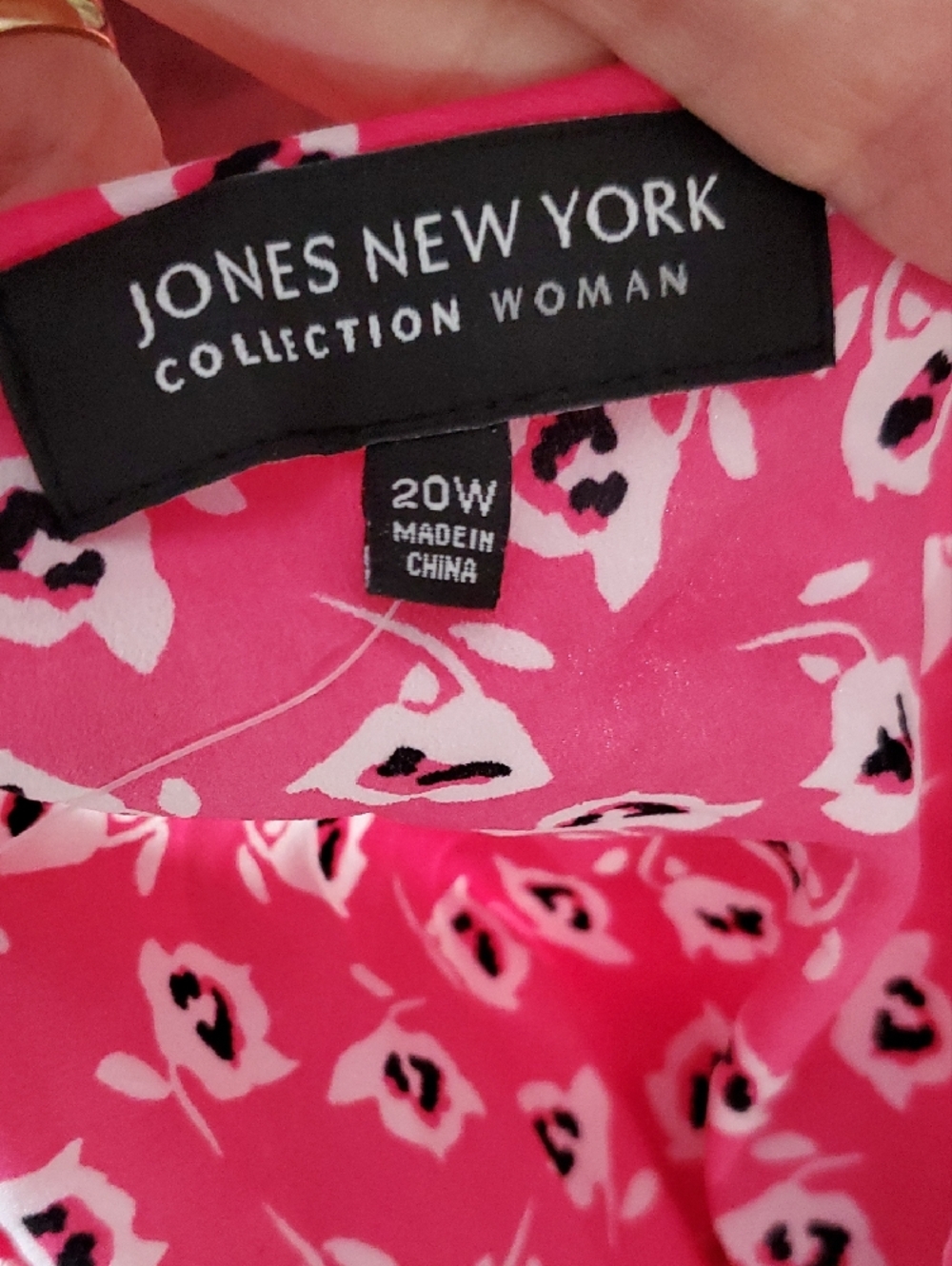 Jones New York Pink Floral Sleeveless Blouse Size 20W - Picture 5 of 10